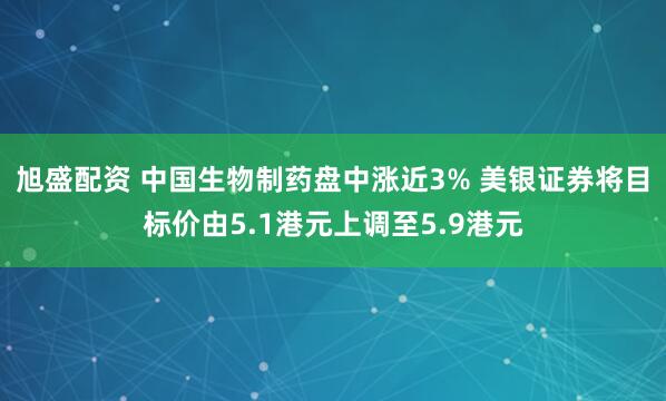 旭盛配资 中国生物制药盘中涨近3% 美银证券将目标价由5.1港元上调至5.9港元